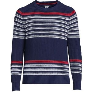 New in bags men’s medium cotton striped crew neck drifter Lands End  sweater